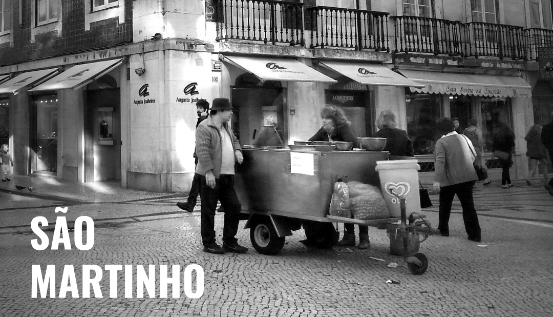 Vendeur de châtaignes grillées à Lisbonne