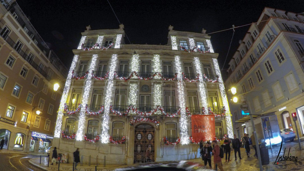 Largo do Chiado, lumières de Noël de Lisbonne 2018