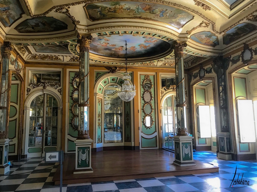 Salle des Ambassadeurs ou des Colonnes, Palais de Queluz à Sintra, près de Lisbonne, Portugal