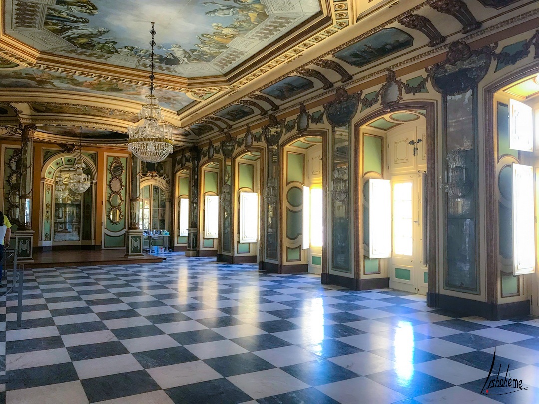 Salle des Ambassadeurs ou des Colonnes, Palais de Queluz à Sintra, près de Lisbonne, Portugal